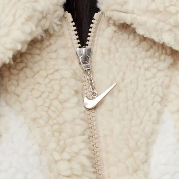 Nike Swoosh-logo faux-shearling short‎ teddy jacket plus size 2X new!! - Picture 11 of 12